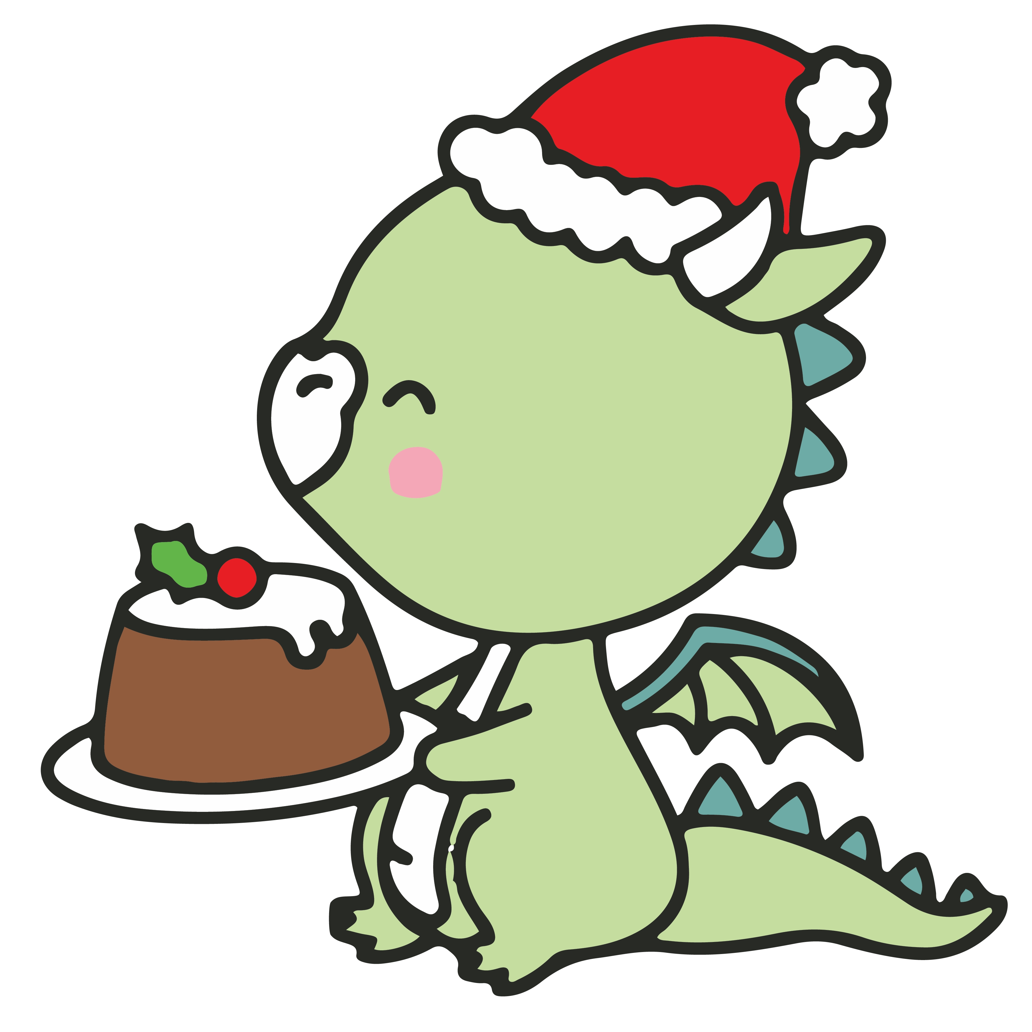 Kawaii Christmas Dragons Svg, Cute Christmas Dragons Clipart Inspire