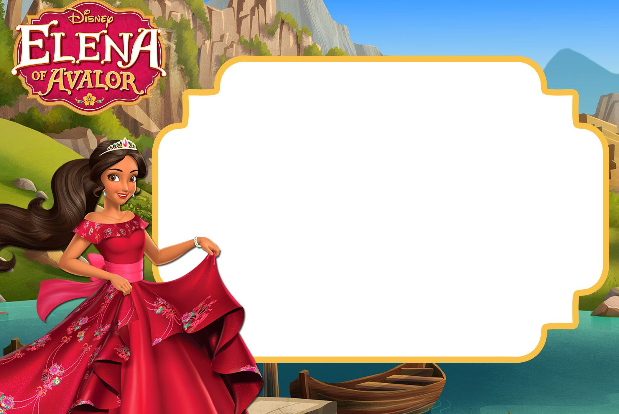 Printable Elena of Avalor Invitation Template PNG | Princess - Inspire ...