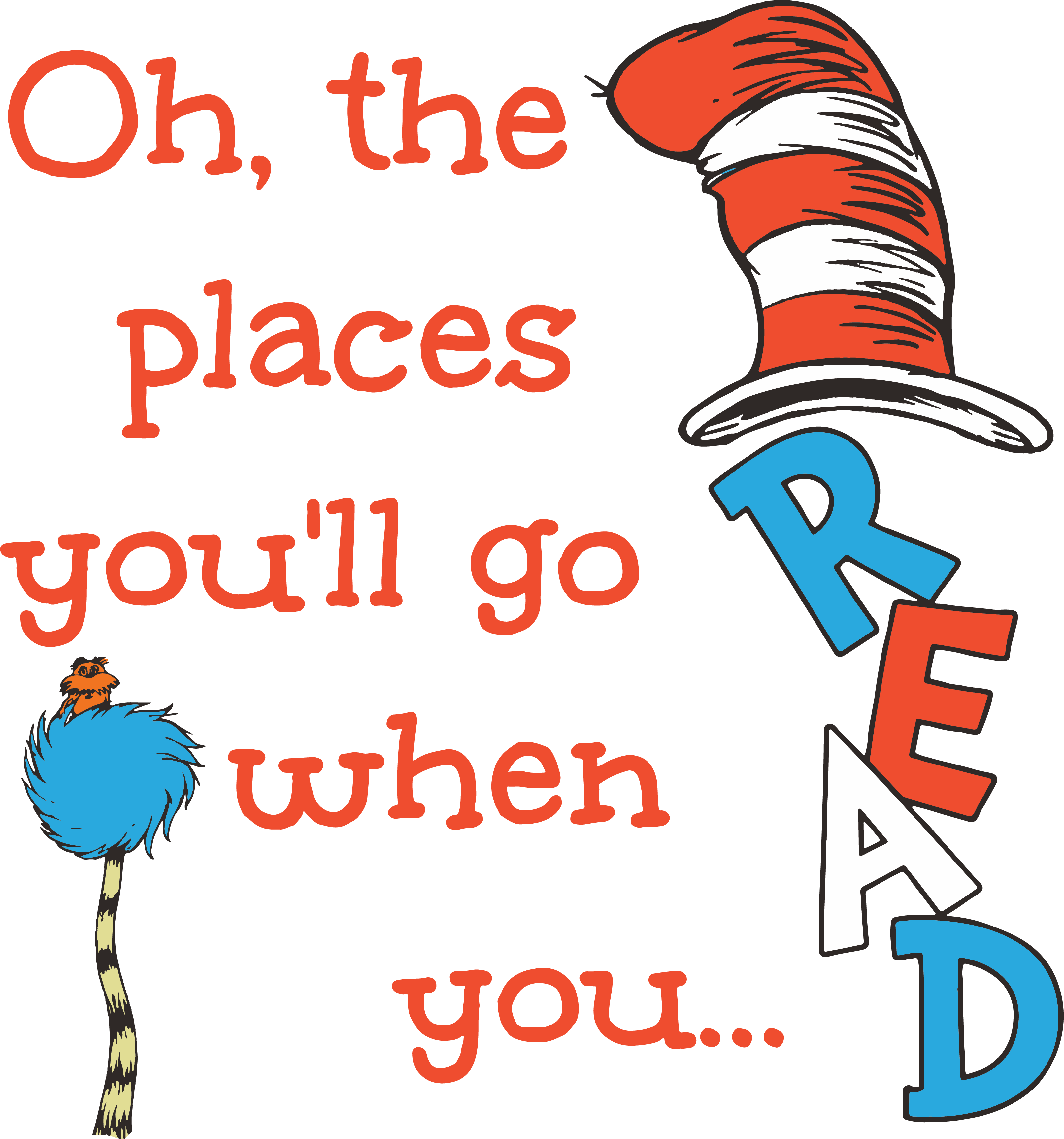 Oh the places you'll go when you read Svg, Dr. Seuss Svg, Dr | Inspire ...