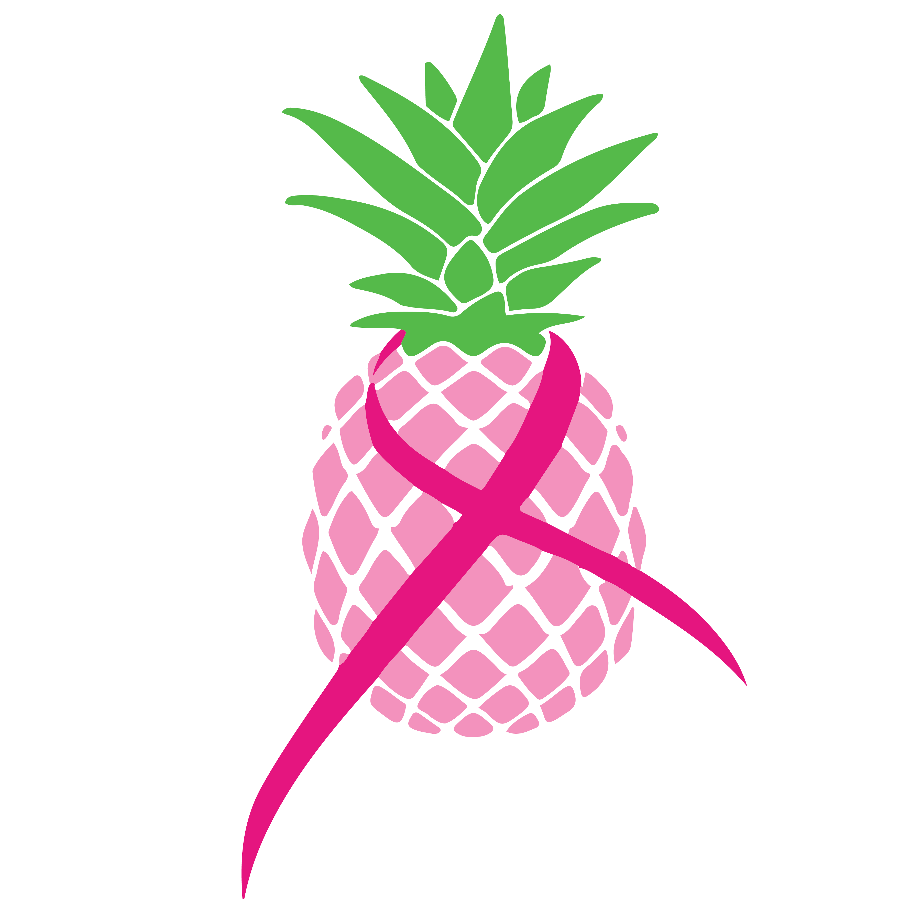 Pineapple Pink Ribbon Svg, Breast Cancer Svg, Cancer Awarene Inspire