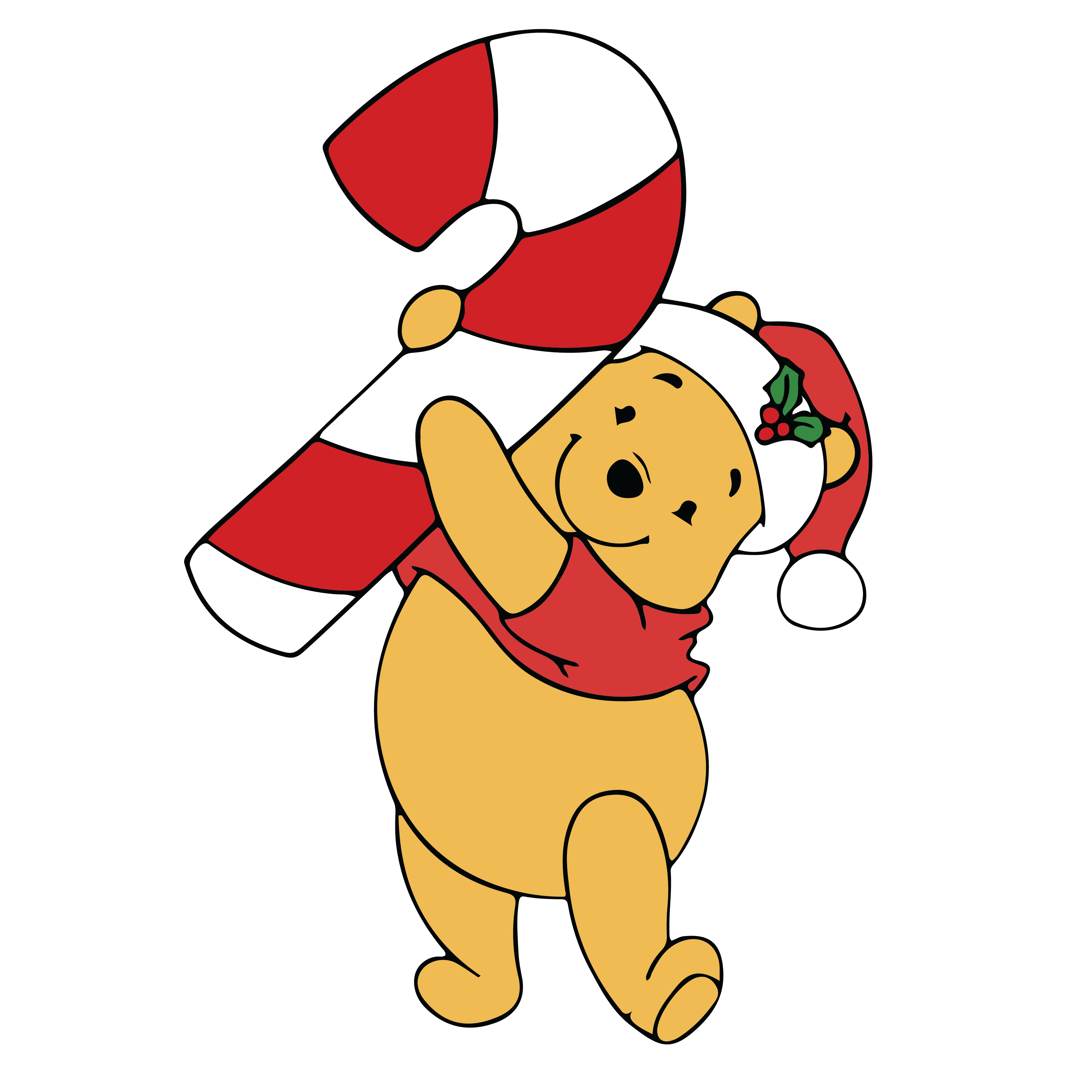 Winnie Pooh Christmas Logo Svg, Winnie and Friends svg, Winn