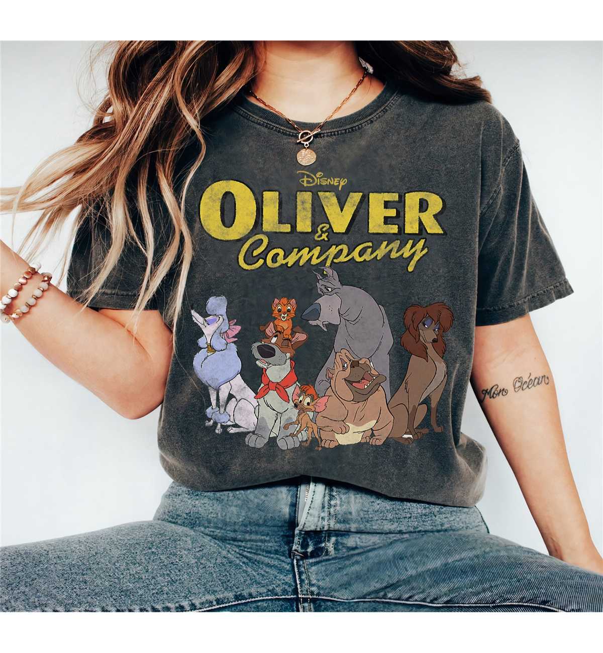 Vintage Disney Oliver and Company Group Retro 90s Shirt, Oli