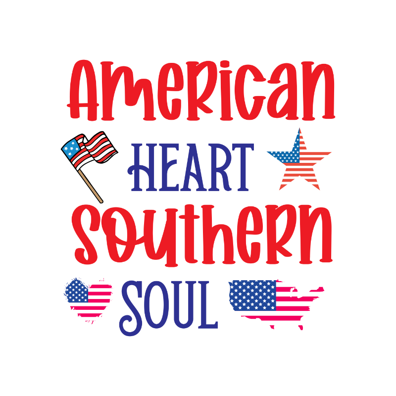American Heart Southern Soul Svg, 4th of July Svg, Happy 4th | Inspire ...