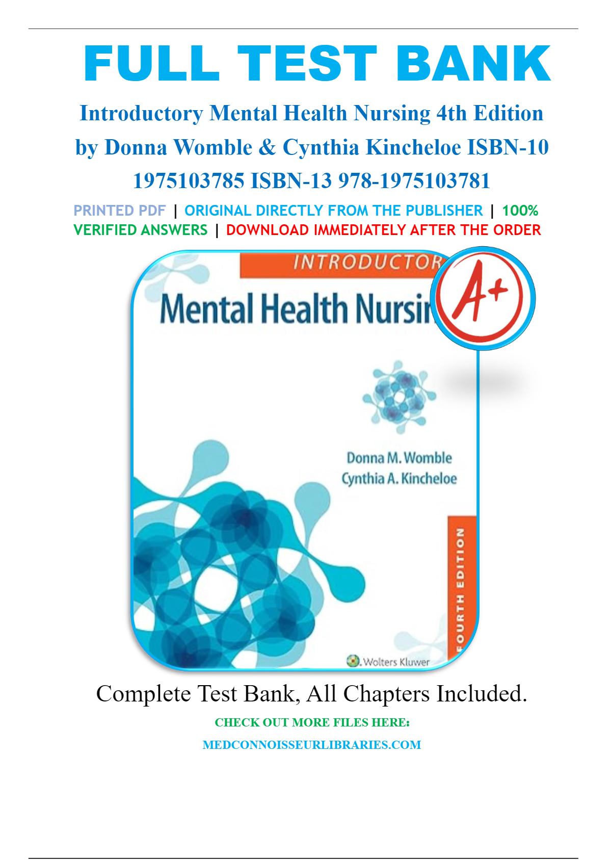 Introductory Mental Health Nursing 4th Edition by Womble Kin | Inspire ...