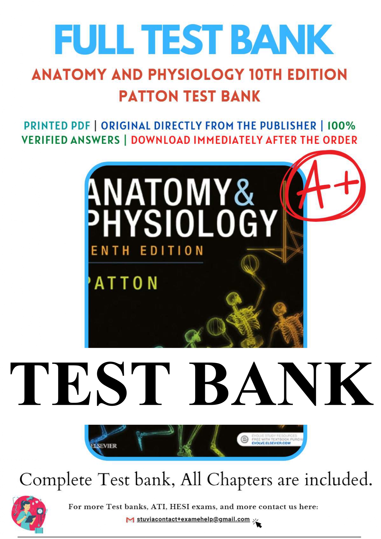 Anatomy & Physiology 10th Edition by Kevin T. Patton Test Ba | Inspire ...