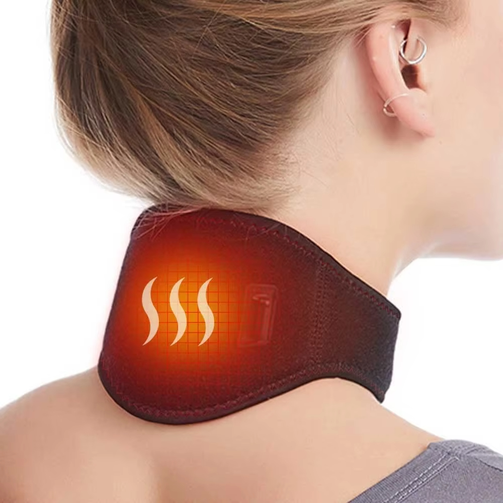 USB Heated Neck Brace, Electric Neck Heating Pad Hot Compress for Soreness Relief & Neck Therapys