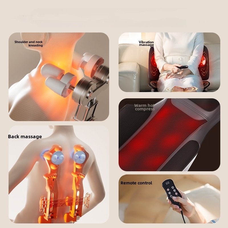 Full Body Massage Seat Cushion Heat Vibration Chair Pad Gift