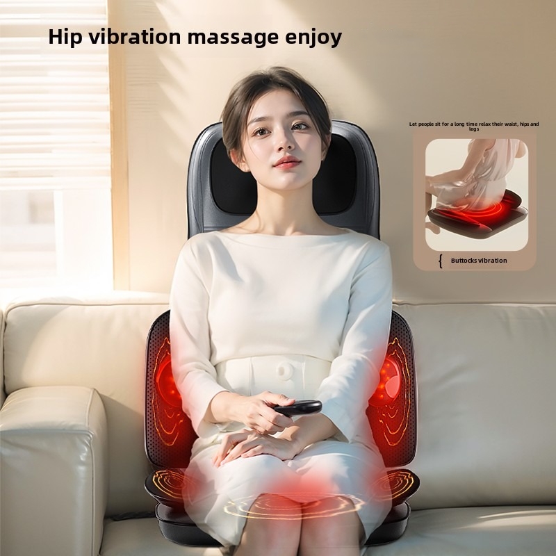 vibrating massage chair cushion Cupilo Massage Seat Cushion with Heat,Back Massager with Vibration for Back  Pain Relief,Gifts for Women Men,CPL-2708 main image 0