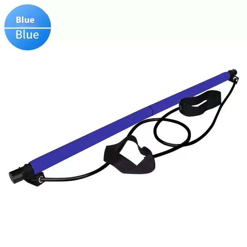 Portable Exercise Rod with Elastic Bands, Pilates Stick Adjustable Fitness Bar, Yoga Stretching & Toning at Home