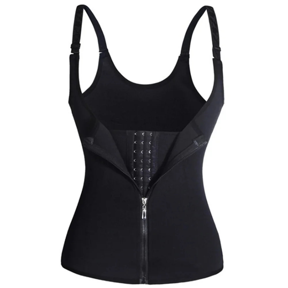 Body Shaper Sleeveless Top Tummy Control, Waist Trainer Tank Top For Women With Zipper, Activewear Underwear