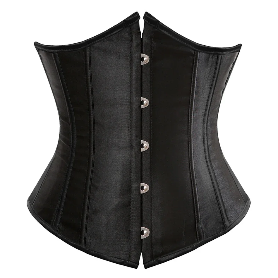 Sexy Women Underbust Corset Bustier, Waist Slimming Body Shaper, Steampunk Lace-up Corset Top