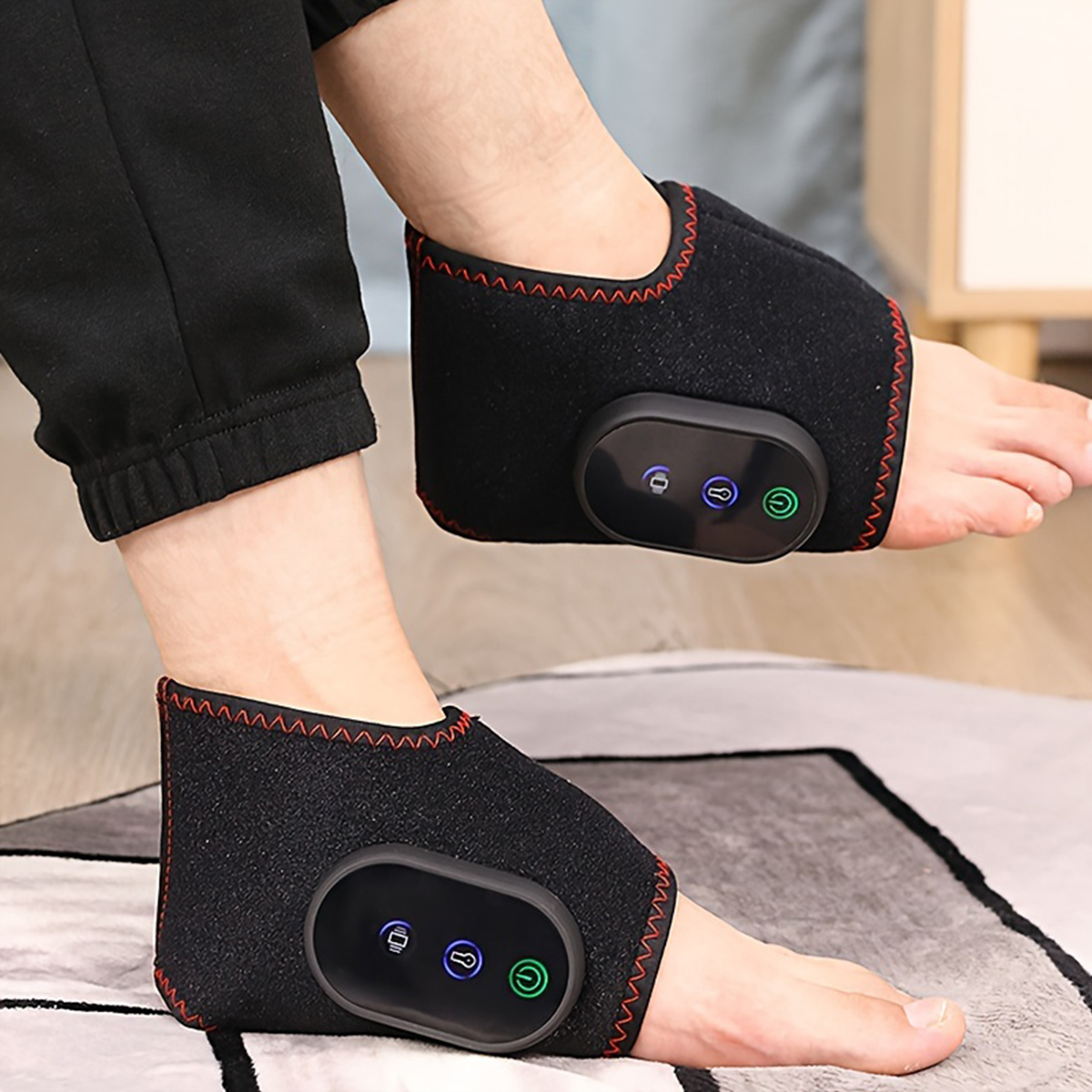 Easy to Operate Rechargeable Ankle Massager, Intelligent Timing, Vibration Temperature Sensing, Convenient to Use
