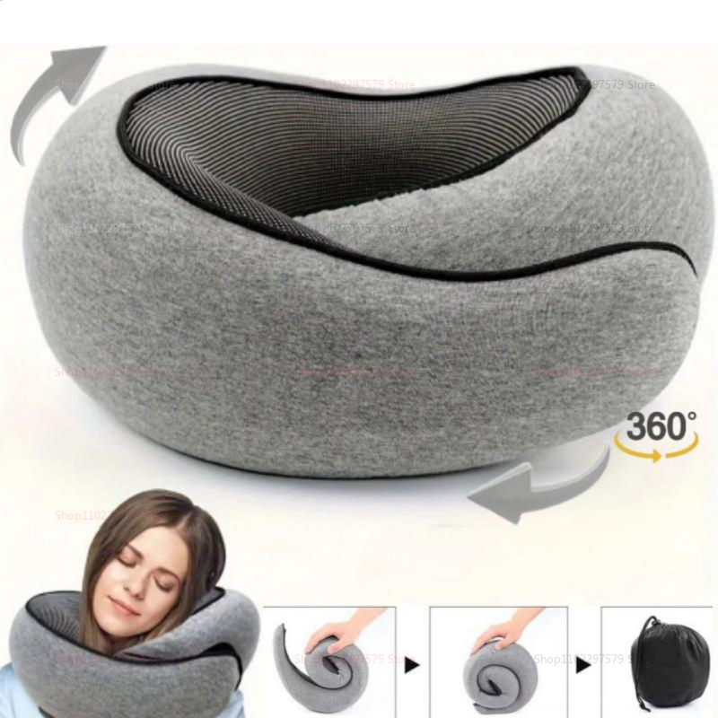 Travel Neck Pillow Memory Foam, U Shaped Snail Pillow | Inspire Uplift