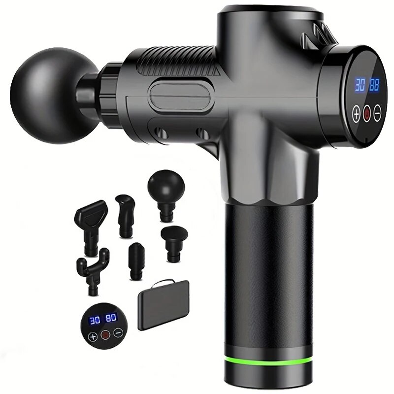Fascia Deep Muscle Massage Gun, 30 Level Relax Body Neck Massager, Electric Fitness Equipment, Quiet Pain Relief for Men