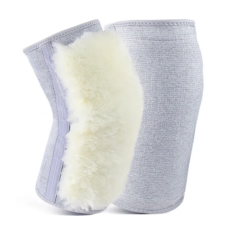 Thickened fur one cashmere, cold wind men and women cycling, winter wool knee pads warm old cold legs