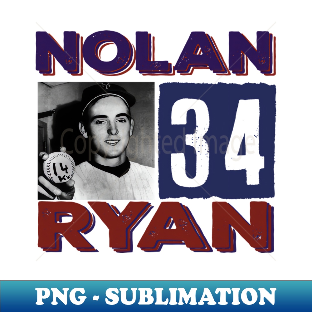 Vintage Young Nolan Ryan - Signature Sublimation PNG File | Inspire Uplift