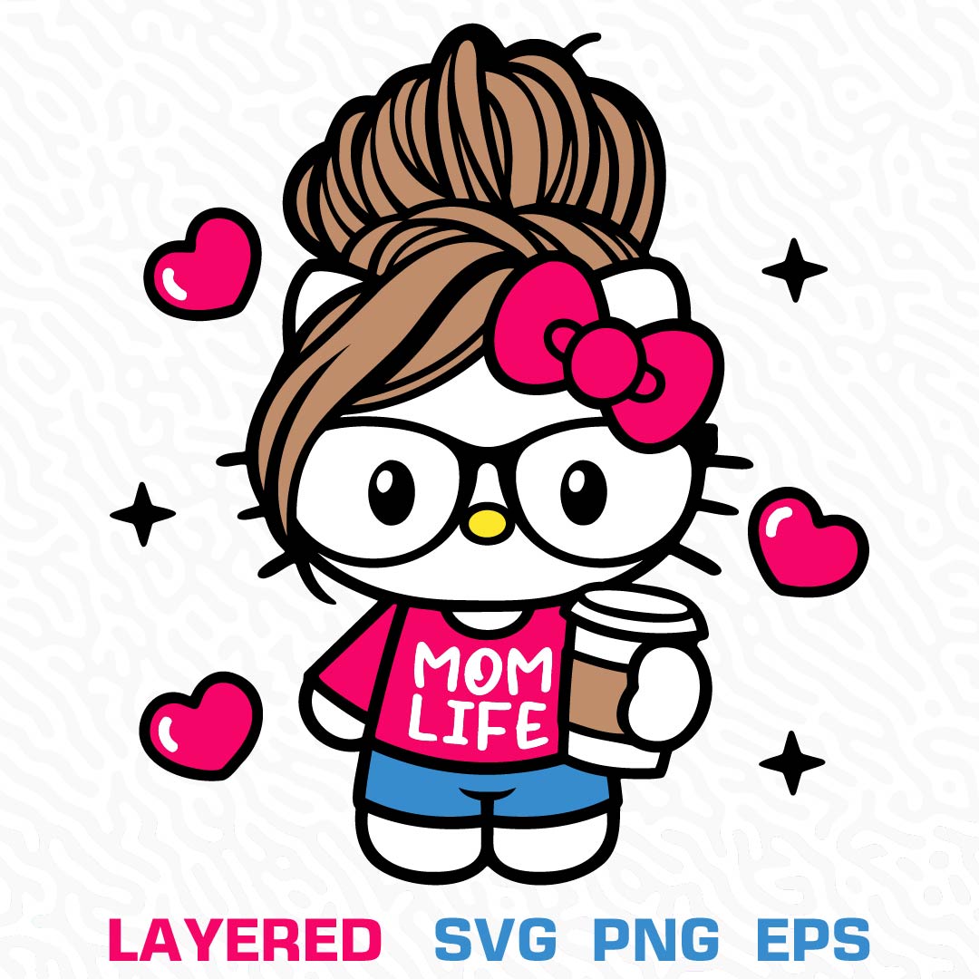 Hello Kitty Mom Svg, Hello Kitty Svg, Hello Kitty Svg Cricut - Inspire