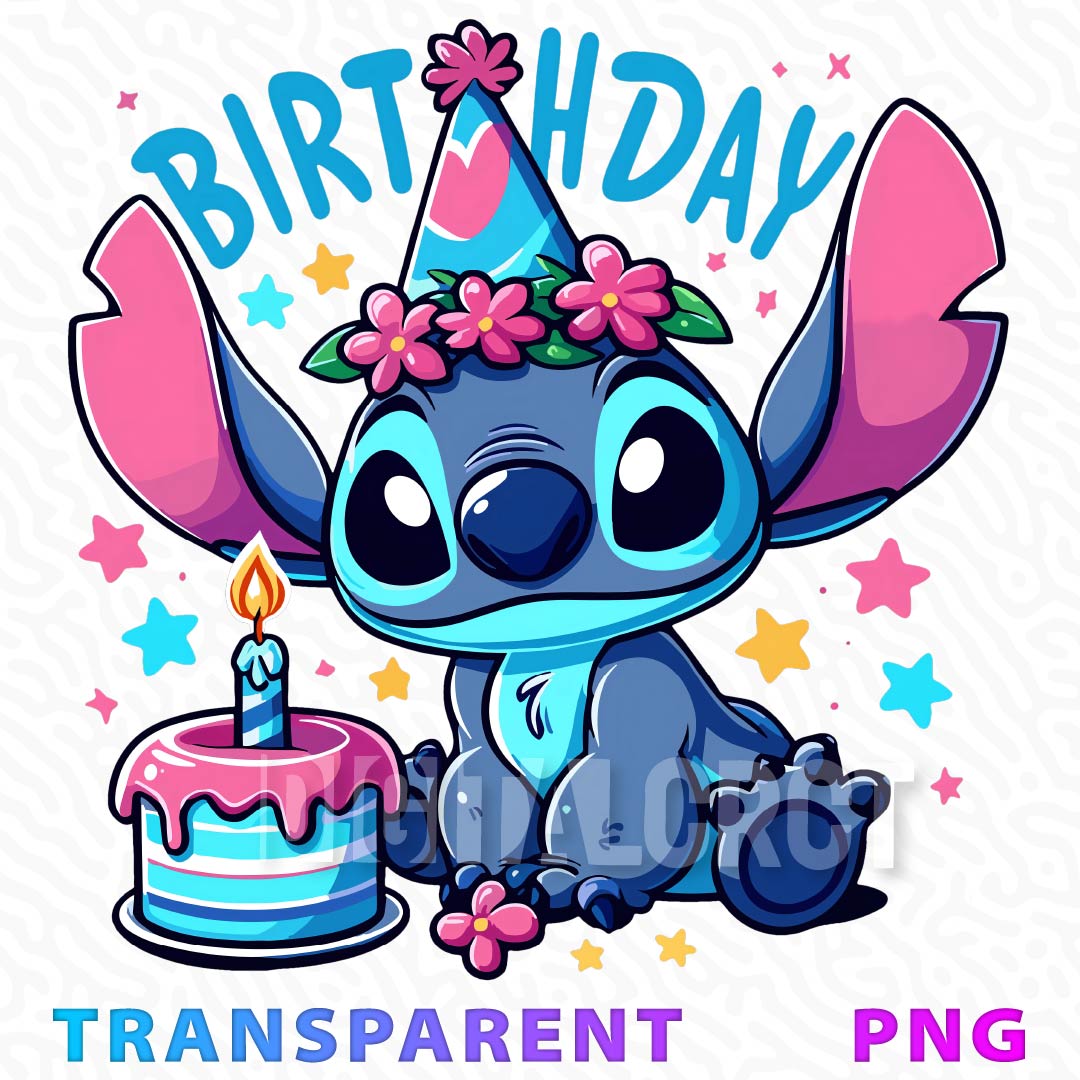 Stitch Birthday Party with Cake and Hat | Inspire Uplift