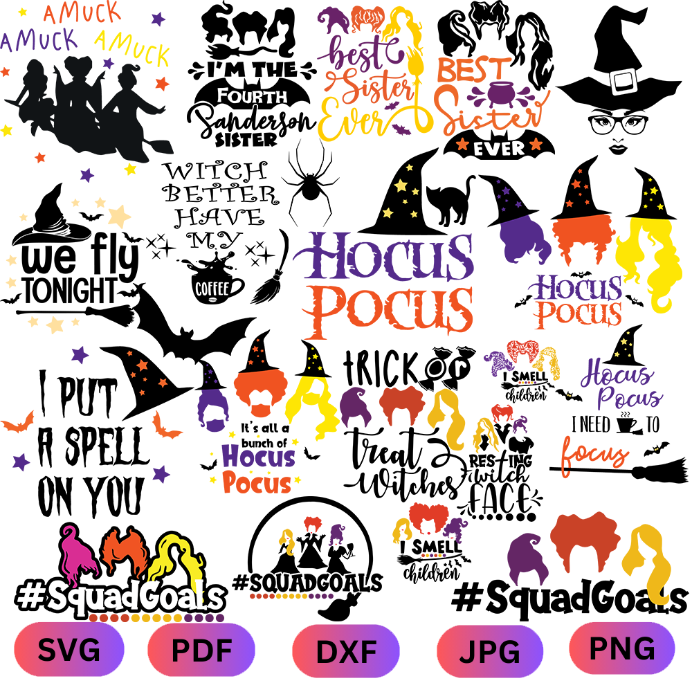 Hocus Pocus SVG Bundle | Sanderson Sisters Svg, Witches Svg, | Inspire ...