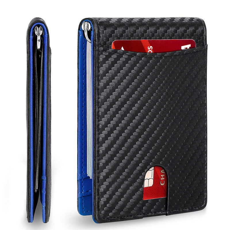 Slim Smart Wallet for Men, RFID Blocking Bifold Leather Wallet with Card Holder & Money Clip