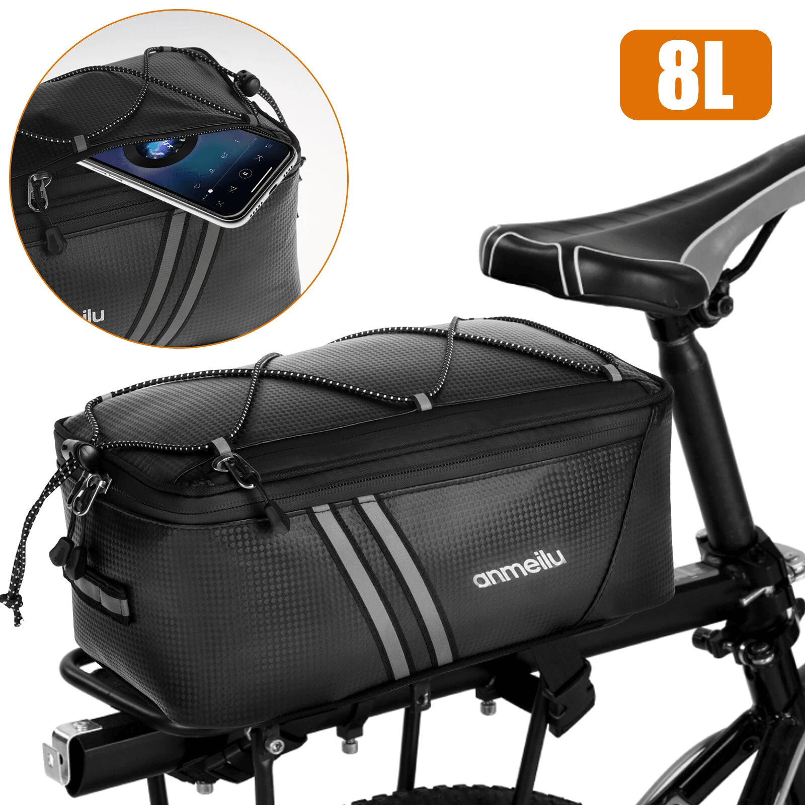 Cycle Rear Rack Bags Waterproof Bike Rear Rack Bag – Cycling Storage Pouch | Inspire Uplift
