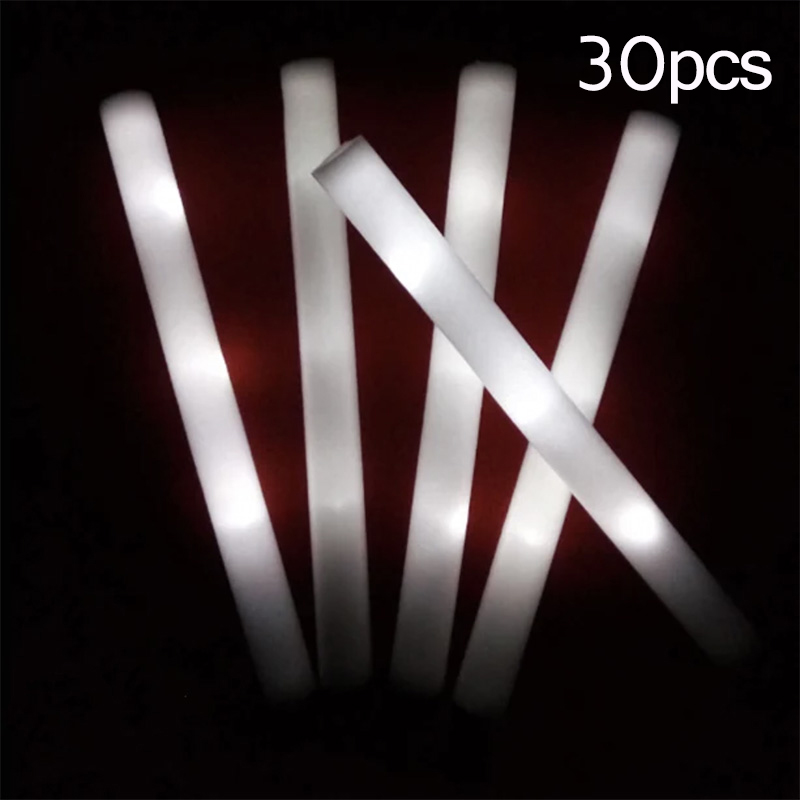 Bulk Colorful RGB LED Glow Sticks, Foam Cheer Tubes for Parties, Weddings & Dark Light Events
