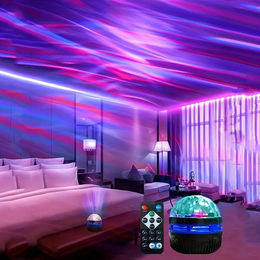 LED Star Galaxy Projector Lamp, USB-Powered Rotating Magic Ball with Remote Control, Colorful Starry Sky Night Light