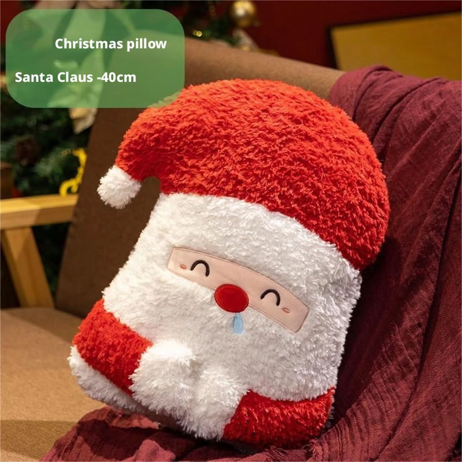 Santa Claus Plush Toy Pillow, Cute Christmas Soft Doll, Elk Pillow, Holiday Decoration, Christmas Gift