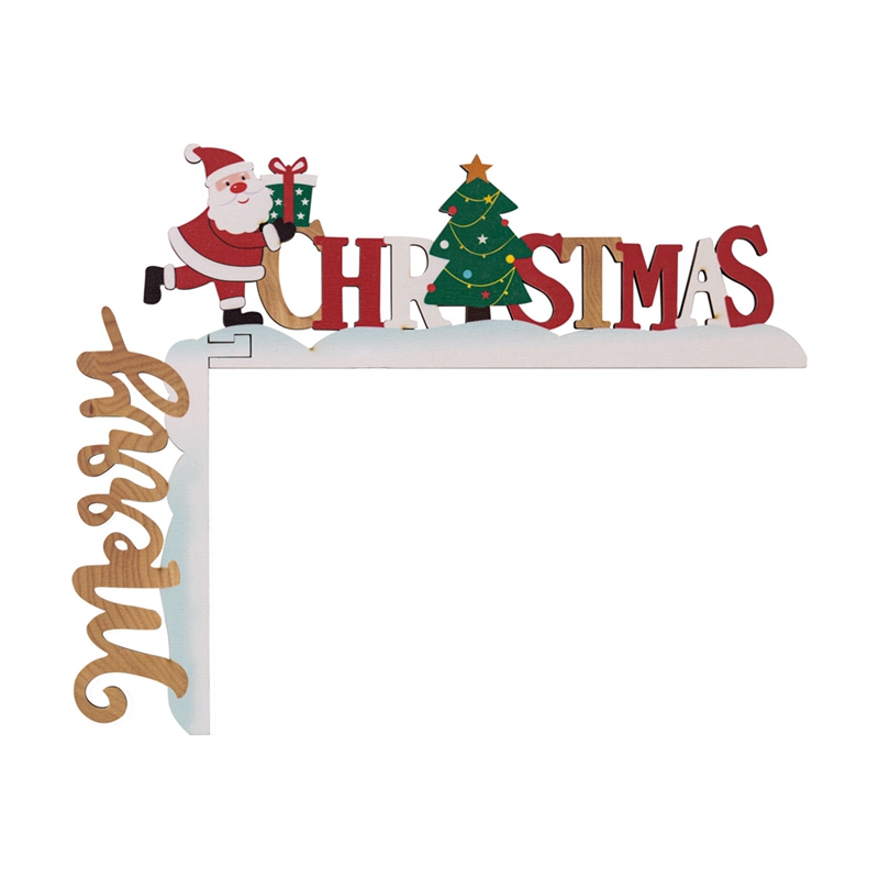 Santa Claus Door Sign Decor, DIY Wooden Door Frame Ornament, Christmas Door Corner Frame Decoration, For Xmas Home Party