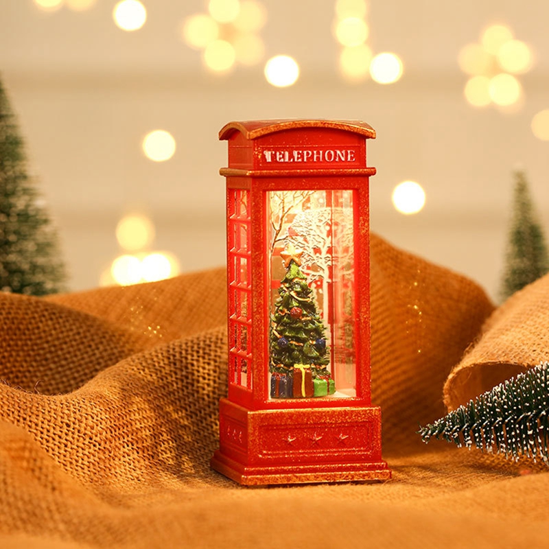 Santa Claus, Snowman Gifts, Christmas Phone Booth Lights, Window Scene Ornament, Xmas Party Home, Christmas Party Decor