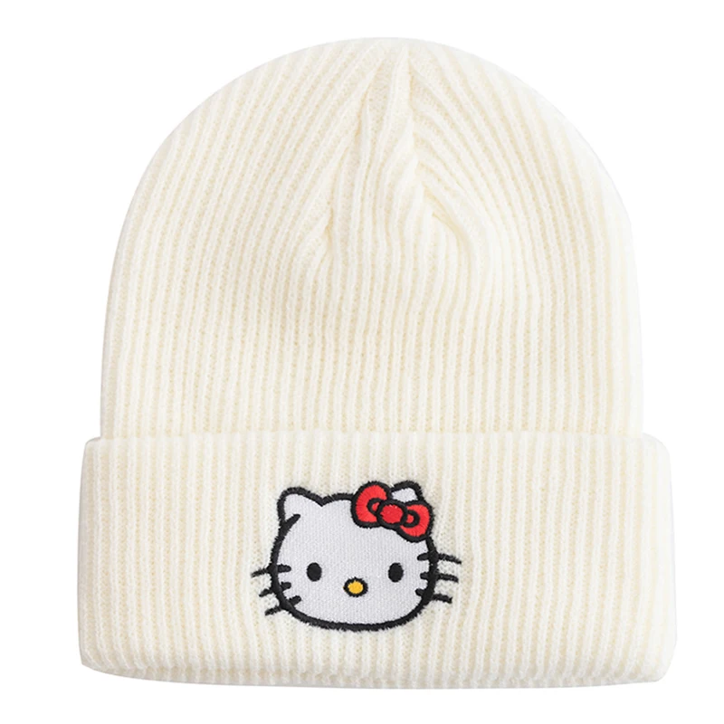 Women Winter Knitted Cap Hot Sale Saniro Hello Kitty Beanie Hat Cute Cartoon Melody