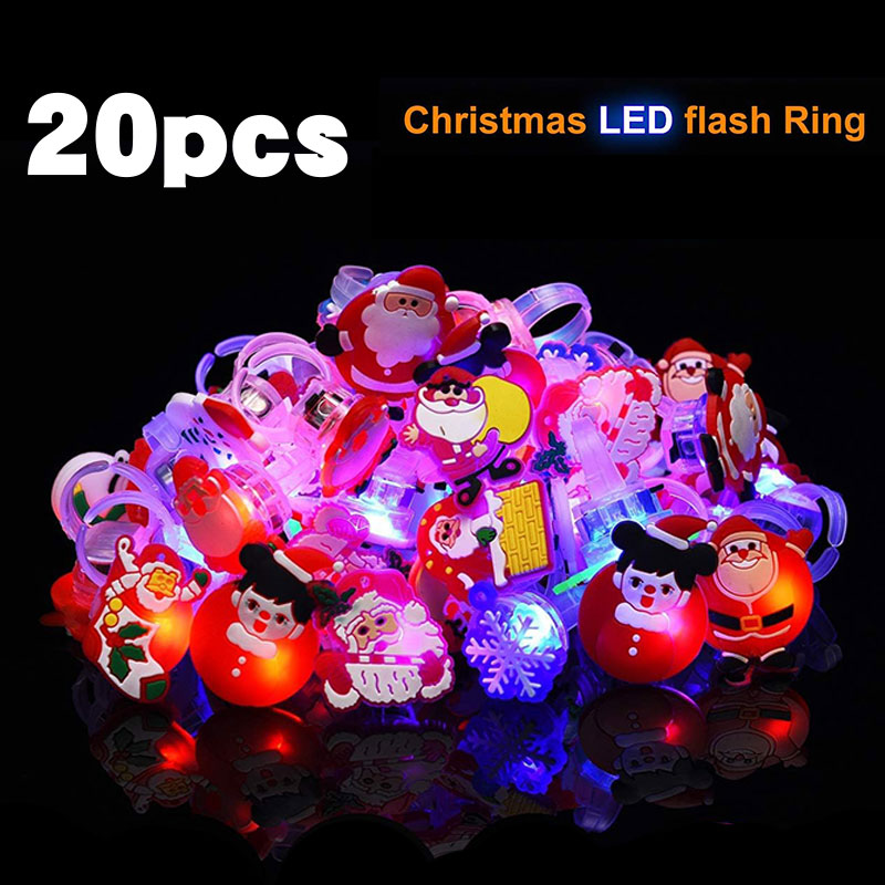 LED Christmas Flashing Ring Light Up Toy Rings Party Light Up Christmas LED Flashing Rings