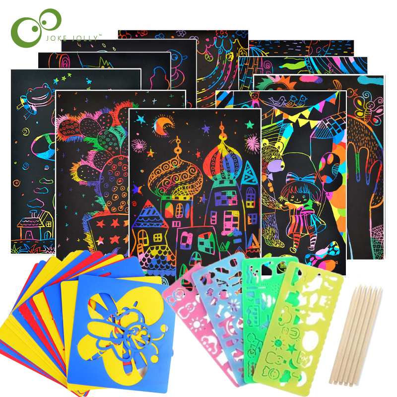 Magic Color Rainbow Scratch Art Paper Set for DIY Art | Inspire Uplift