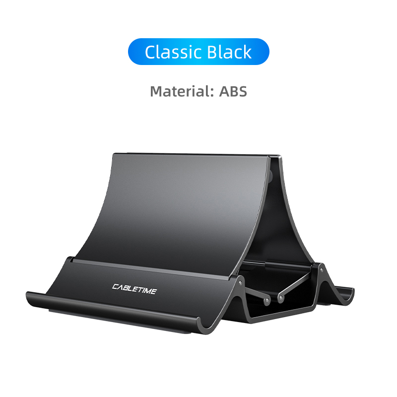 Gravity Lock Vertical Laptop Stand for Desk with Dual Slot and Silicone Protection