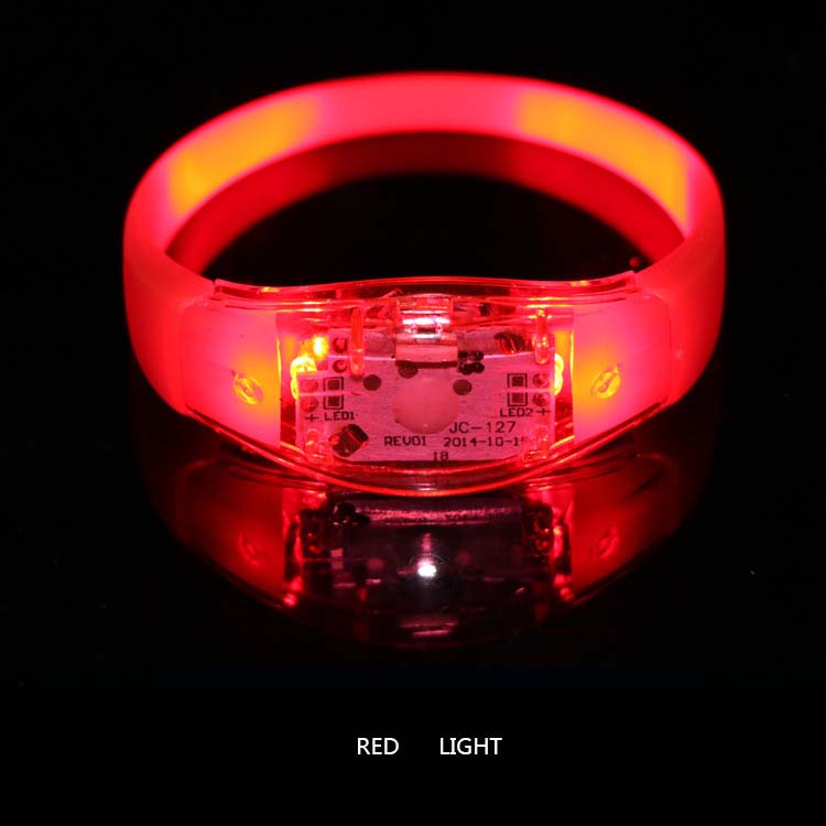 Sound Activated LED Bracelet Set of Light Up Party Wristbands for Concerts and Events
