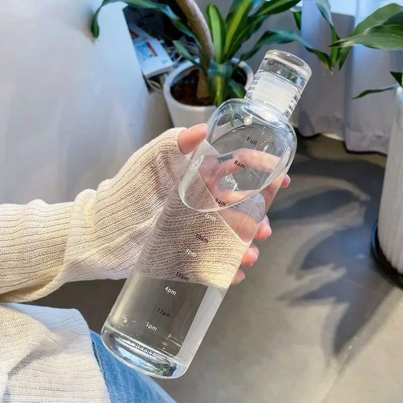 Leakproof Motivational Water Bottle with Time Marker for Gym Travel and Daily Hydration