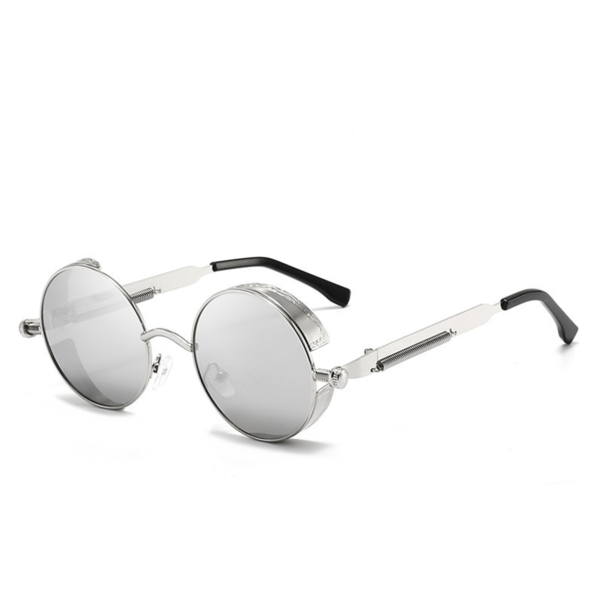Retro Round Reflective Punk Sunglasses for Men and Women