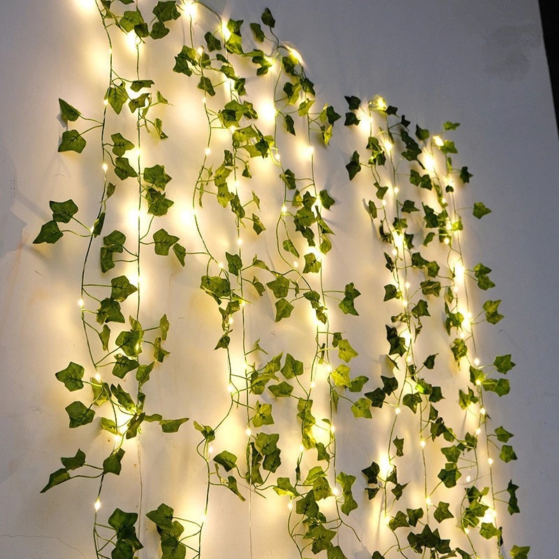Green Leaf Artificial Ivy Vine String Lights Fairy Lights for Wedding, Party, Home, and Christmas Decor