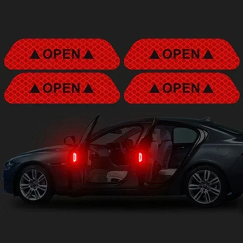 Night Reflective Car Door Sticker Safety Opening Warning Reflector Tape Decal for Exterior and Interior Auto Accessori