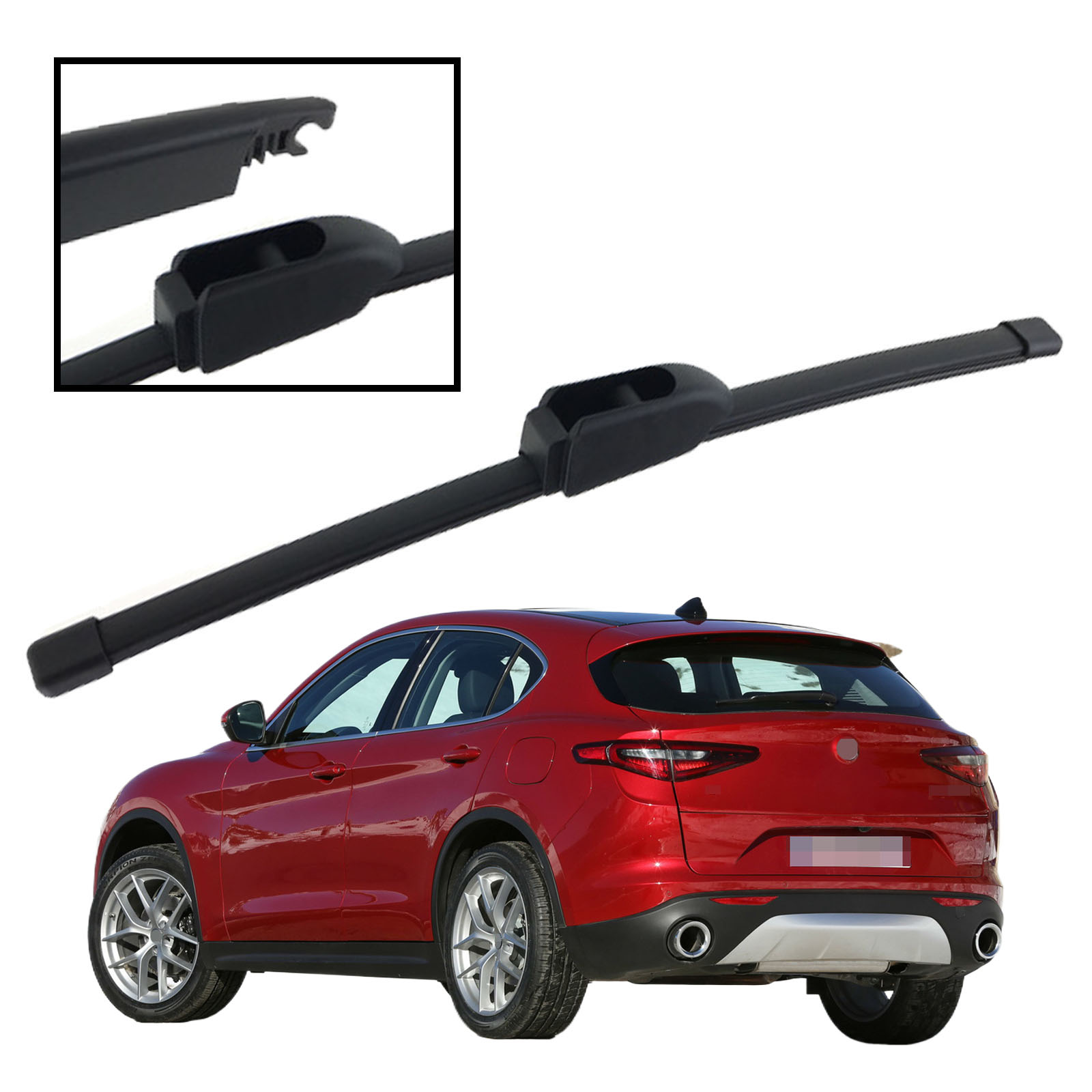 Premium Rear Windshield Wiper Blade for Alfa Romeo Stelvio Quiet, Streak Free Replacement