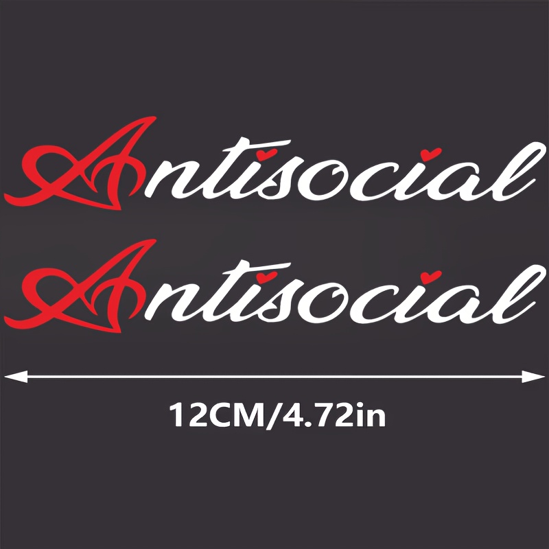 Antisocial Heart Waterproof Vinyl Sticker for Cars & Helmets