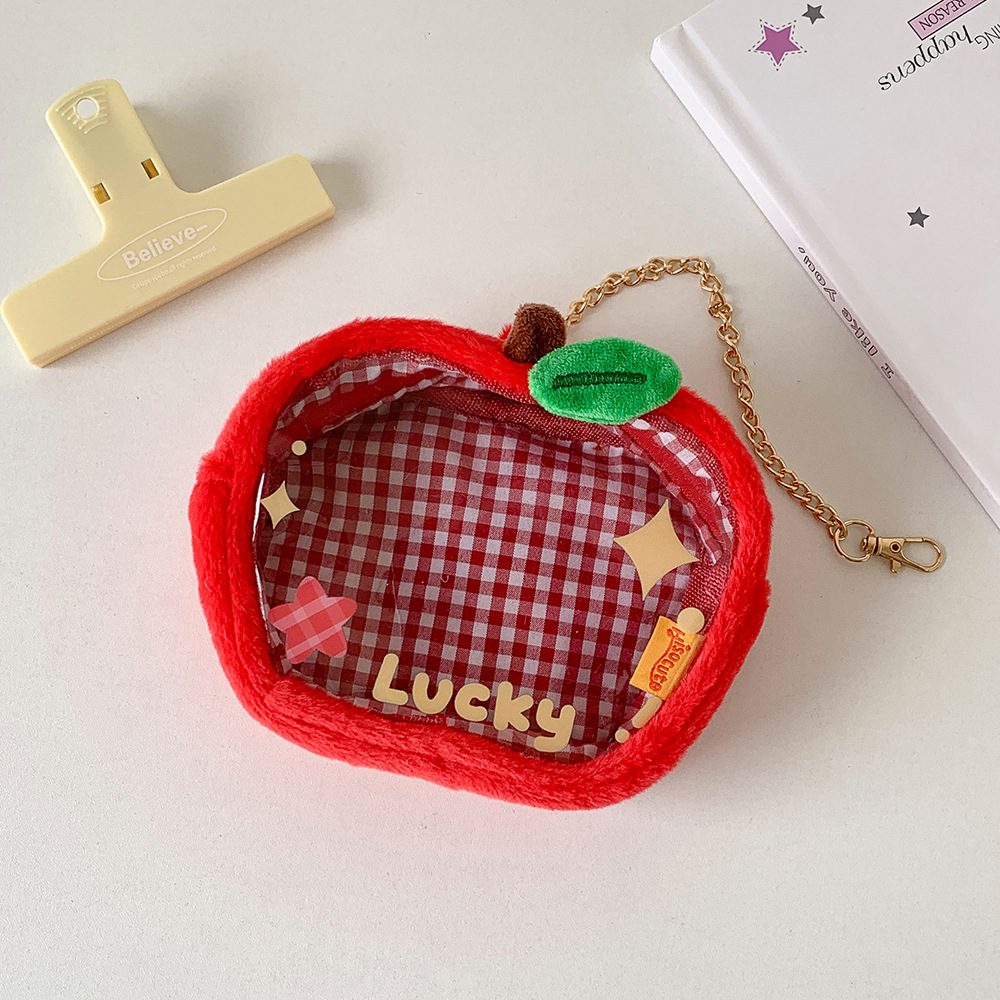 Korean Apple Bag Pendant Clear Mini Backpack Charm Cute Transparent PVC Bag Pendant for Girls Gifts