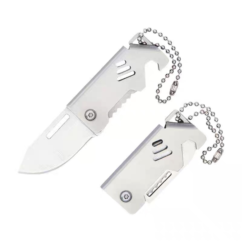 Mini Stainless Steel Keychain Knife with Bottle Opener