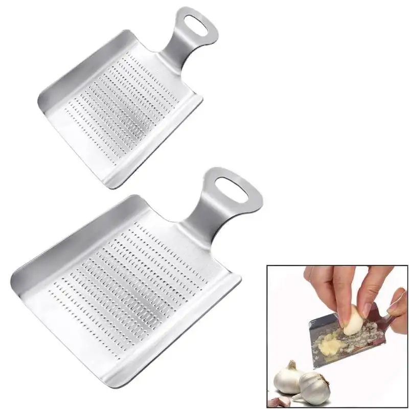 Premium Stainless Steel Ginger & Garlic Press Set Dual ginger grater & wasabi grater Kitchen Tool