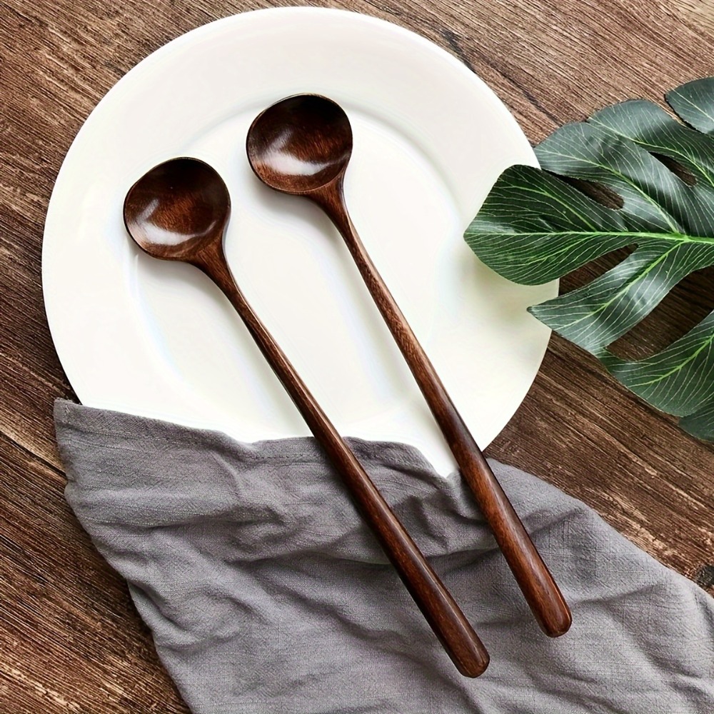 Long-Handle Wooden Spoon for Soup, Coffee & Desserts | Inspire Uplift