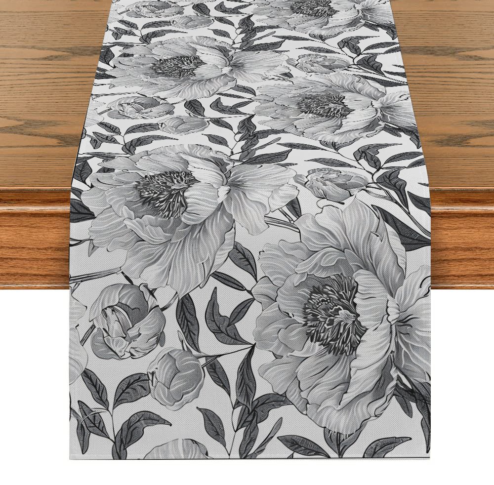 Vintage Hand Painted Floral Table Runner for Farmhouse Dining & Weddings