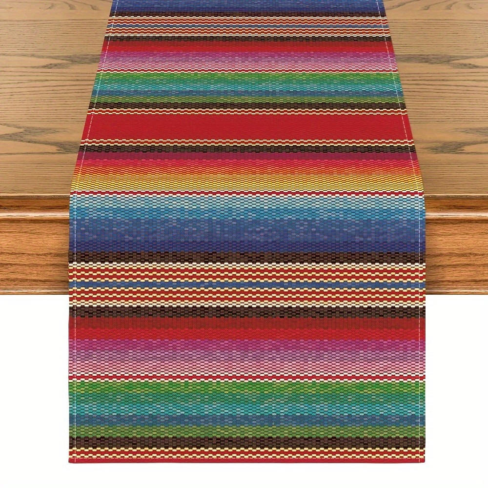 Vibrant Mexican Table Runner for Dia de los Muertos Festive Party Decor