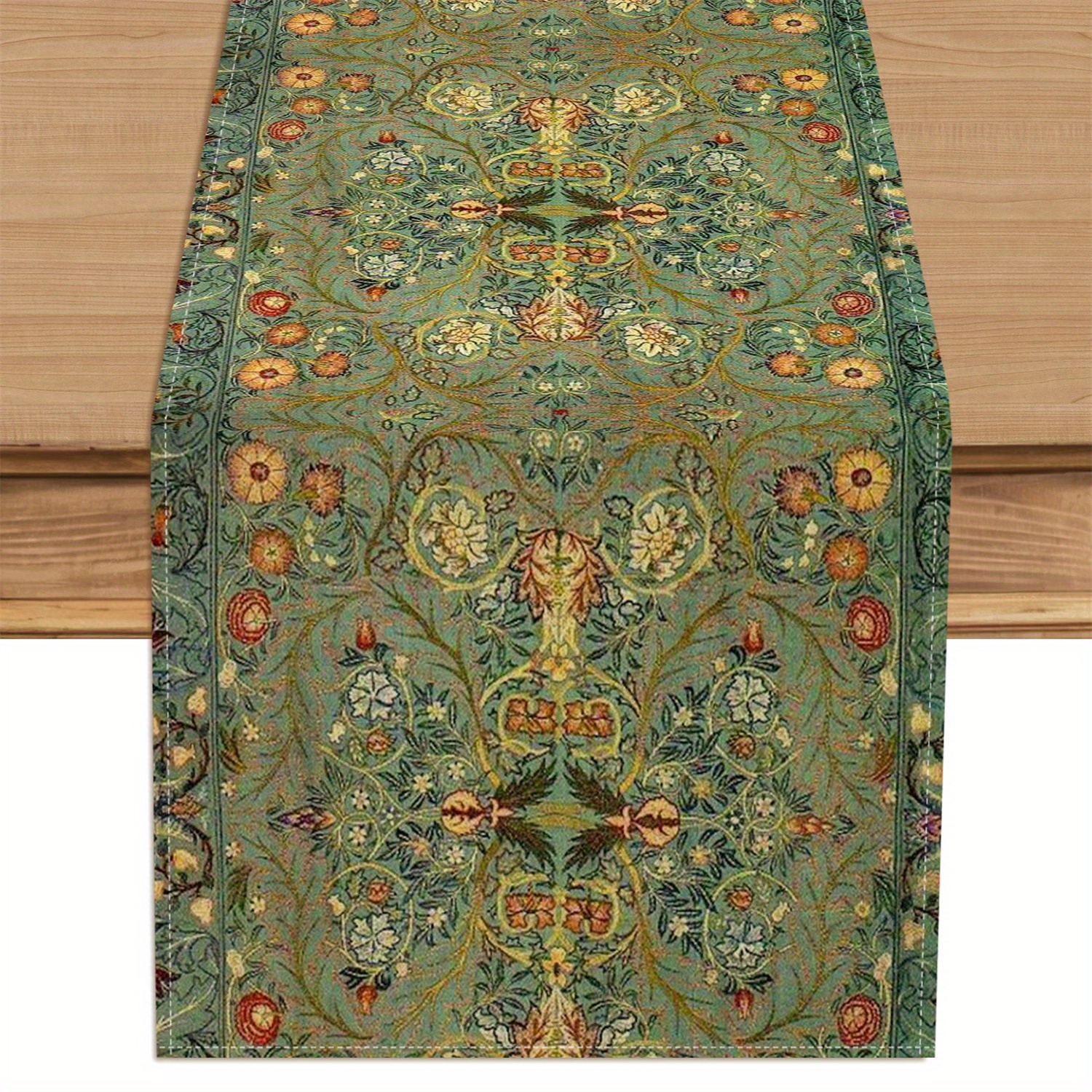 Vintage Floral Tapestry Table Runner Bohemian Home & Dining Decor