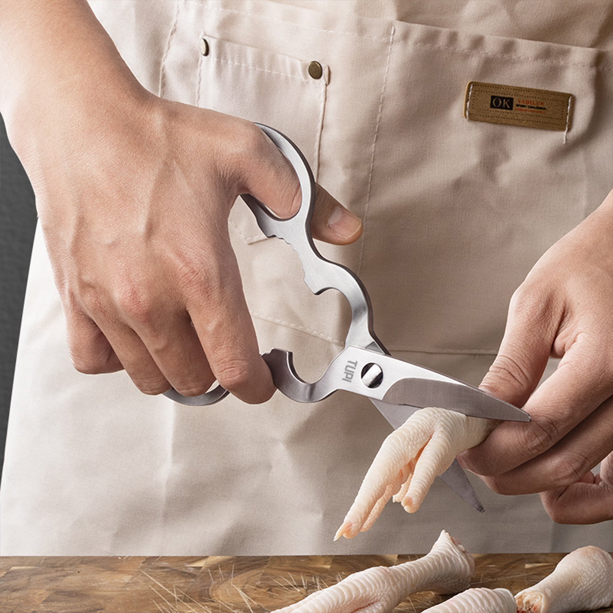 All Steel Detachable Kitchen Scissors & Chicken Bone Shears Durable Stainless Steel Kitchen Shears for Food Prep