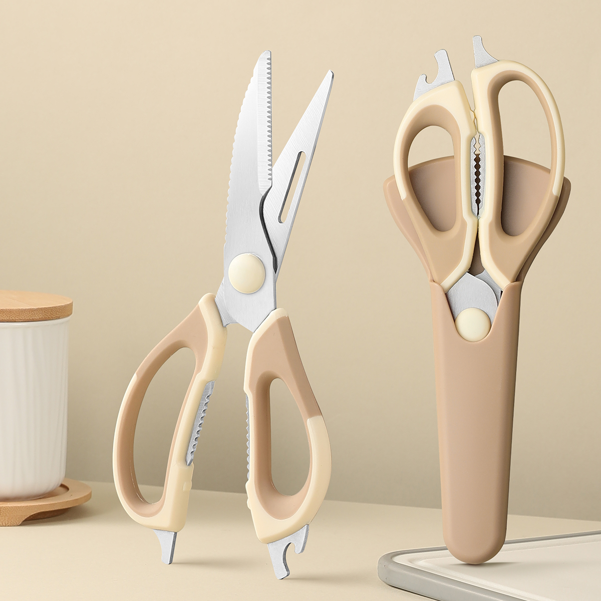 Magnetic Stainless Steel Kitchen Scissors for Chicken Bones, Meat & Everyday Prep